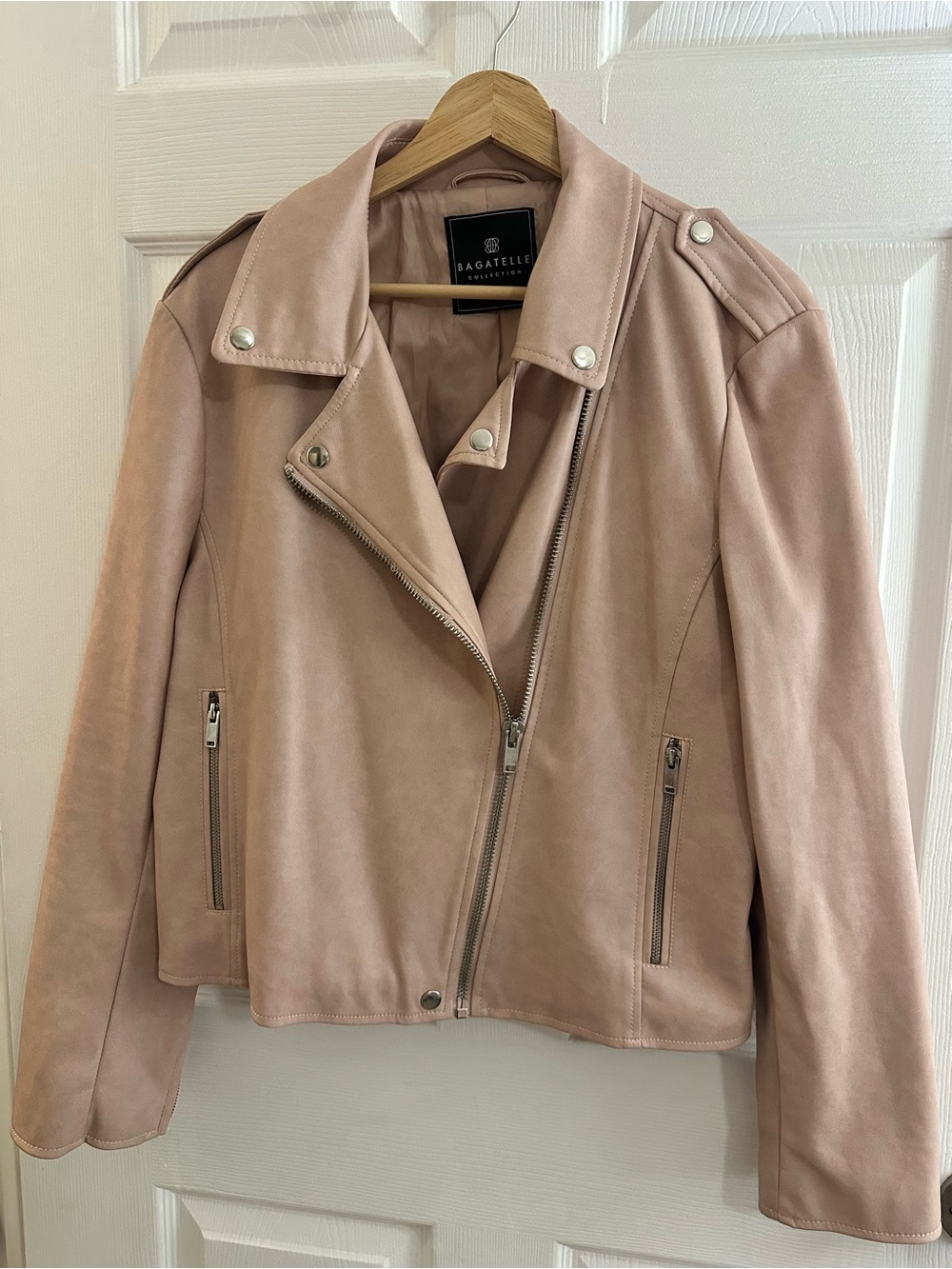 bagatelle Blush Pink Women’s Moto Jacket